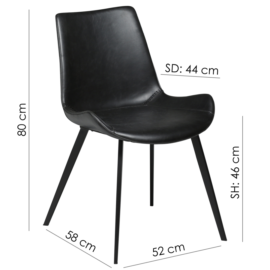 DAN-FORM Hype spisebordstol - hvit/beige RPES bouclé stoff og sort stl