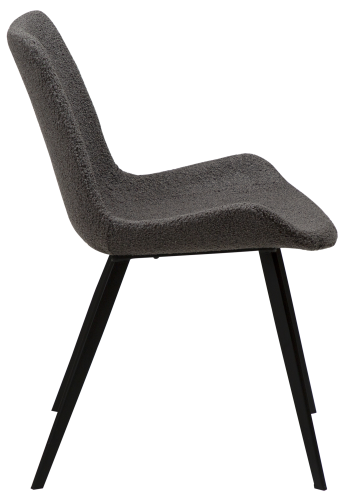 DAN-FORM Hype spisebordstol - grtt RPES boucléstoff og sort stl