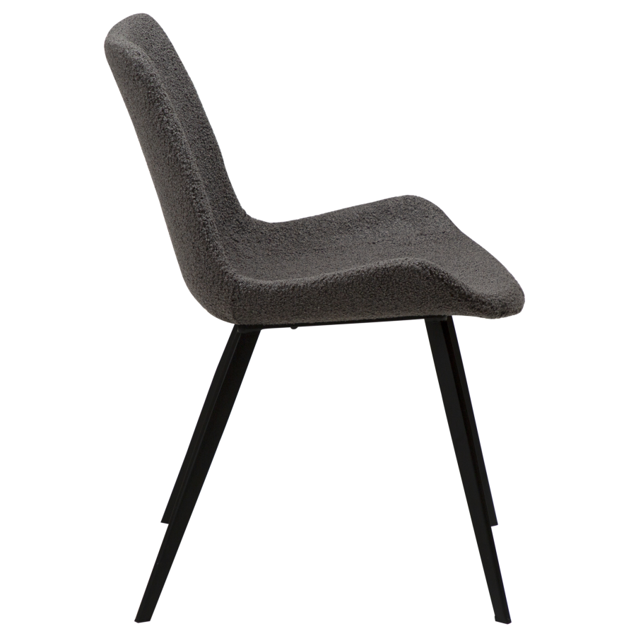 DAN-FORM Hype spisebordstol - grtt RPES boucléstoff og sort stl