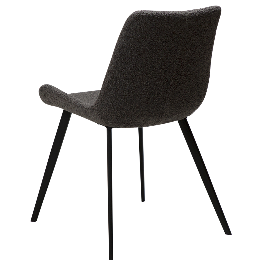 DAN-FORM Hype spisebordstol - grtt RPES boucléstoff og sort stl