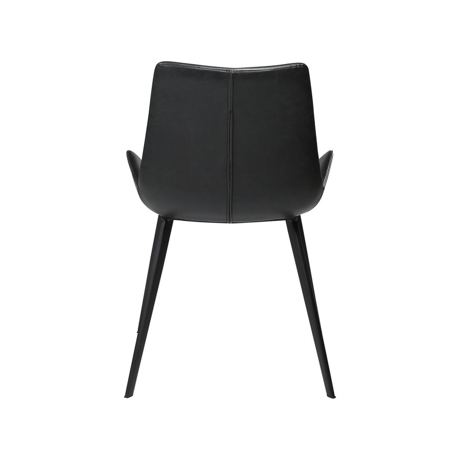 DAN-FORM Hype matbordsstol - vintage svart konstläder och svart stl