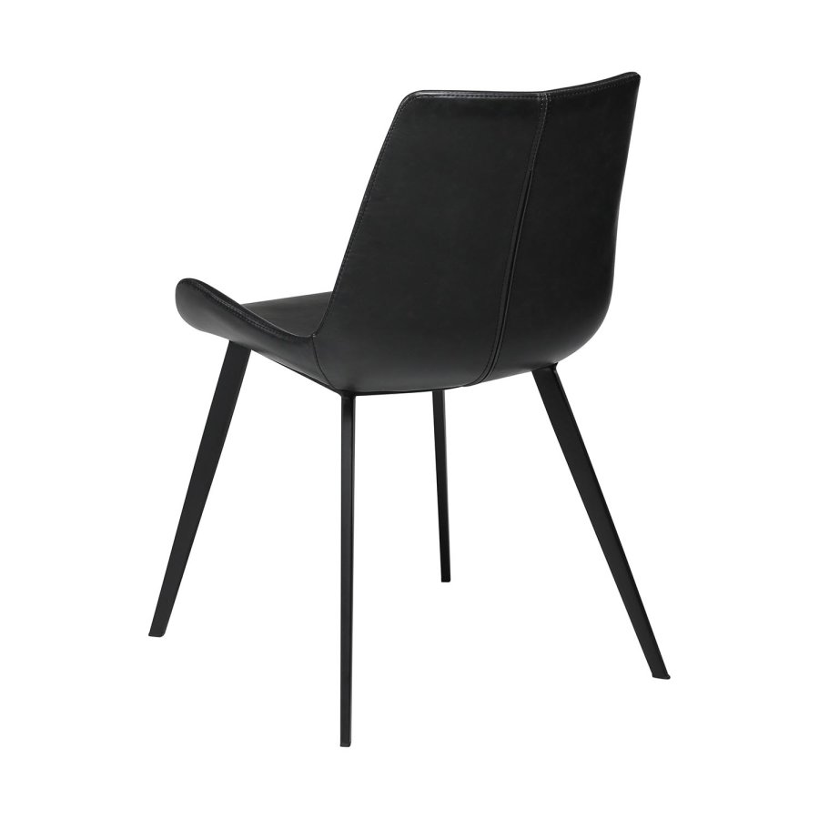 DAN-FORM Hype matbordsstol - vintage svart konstläder och svart stl