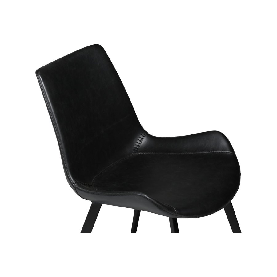 DAN-FORM Hype matbordsstol - vintage svart konstläder och svart stl