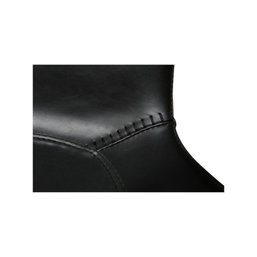 DAN-FORM Hype matbordsstol - vintage svart konstläder och svart stl