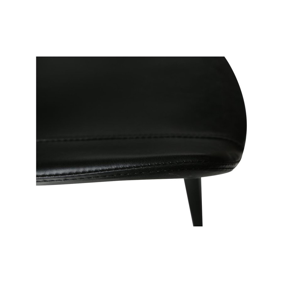 DAN-FORM Hype matbordsstol - vintage svart konstläder och svart stl