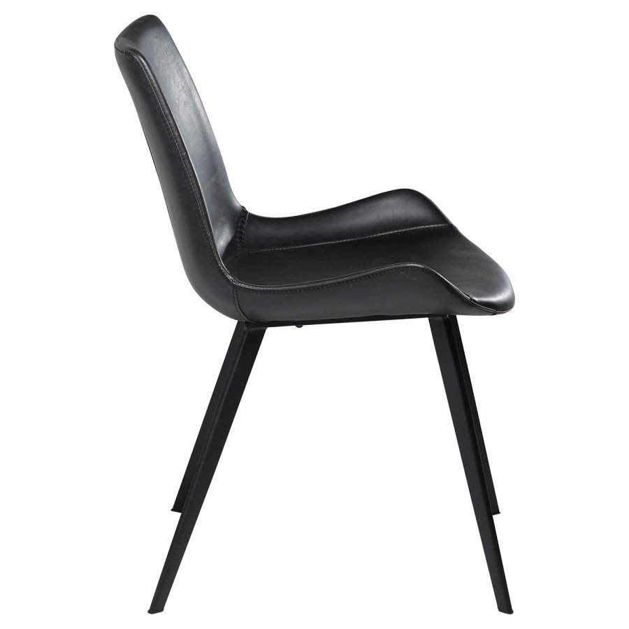 DAN-FORM Hype matbordsstol - vintage svart konstläder och svart stl