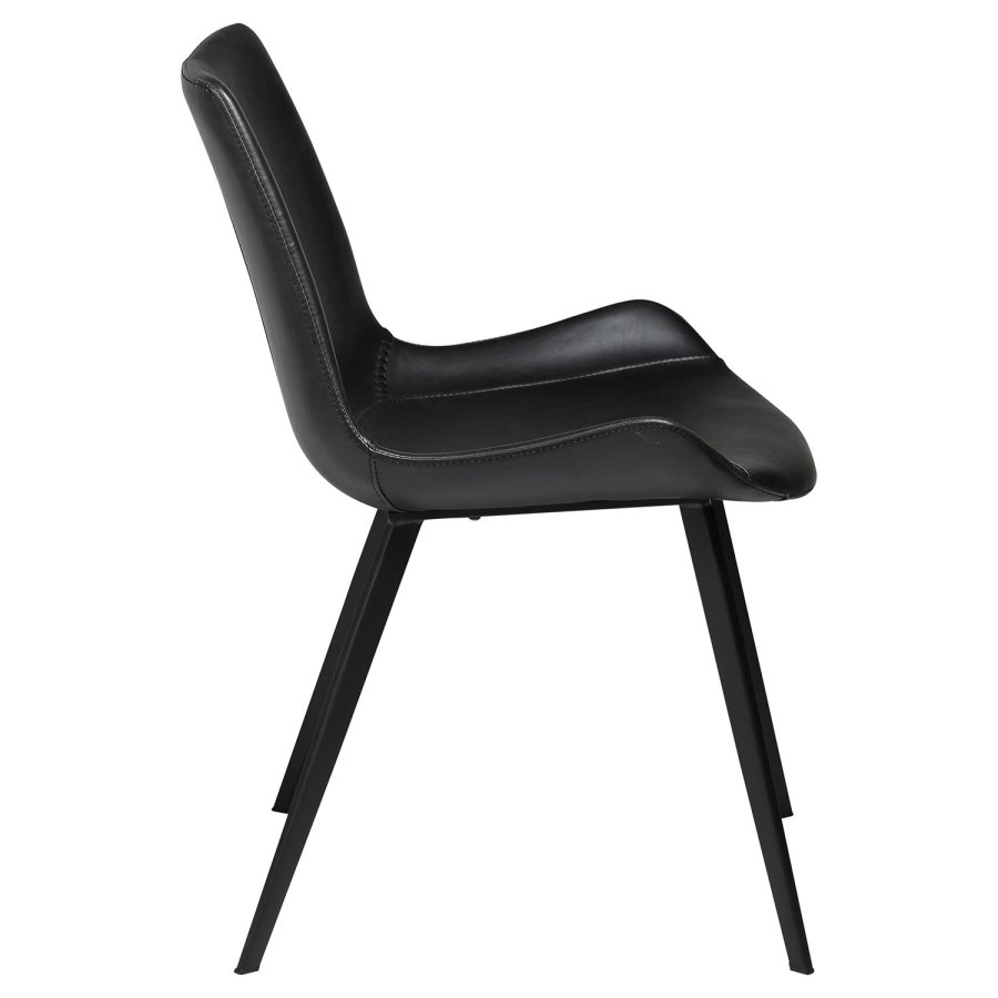 DAN-FORM Hype matbordsstol - vintage svart konstläder och svart stl