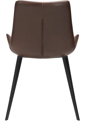 DAN-FORM Hype matbordsstol - vintagebrunt konstläder och svart stl