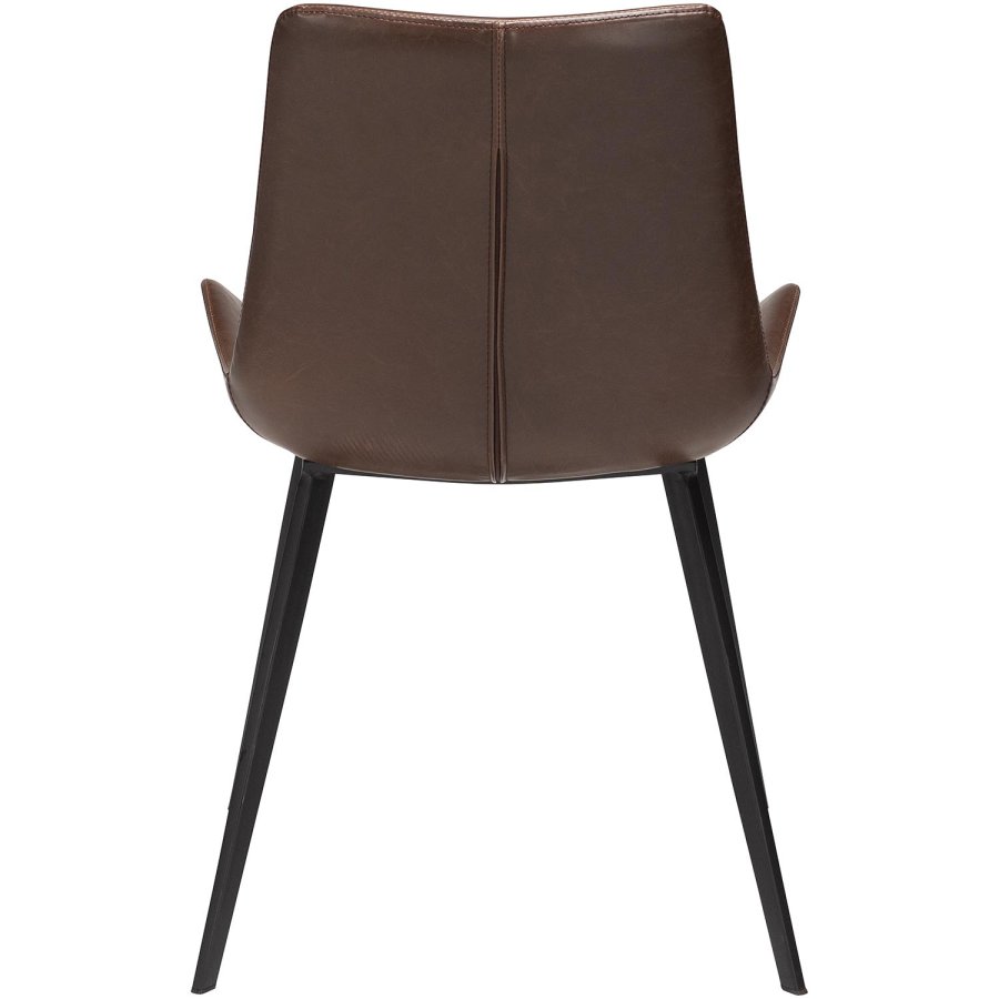 DAN-FORM Hype matbordsstol - vintagebrunt konstläder och svart stl
