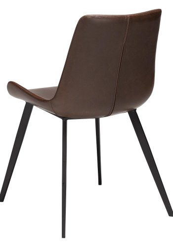 DAN-FORM Hype matbordsstol - vintagebrunt konstläder och svart stl