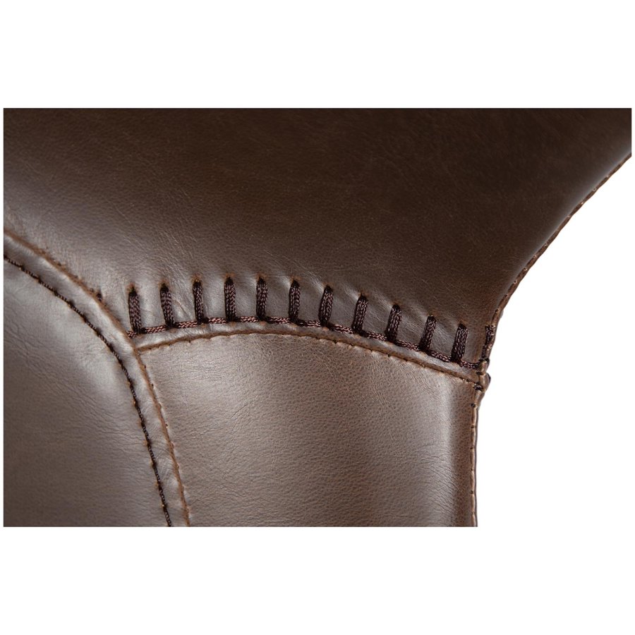 DAN-FORM Hype matbordsstol - vintagebrunt konstläder och svart stl