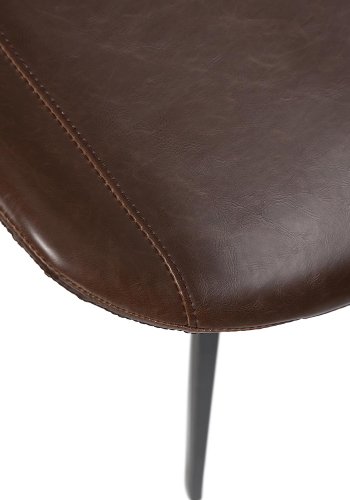 DAN-FORM Hype matbordsstol - vintagebrunt konstläder och svart stl