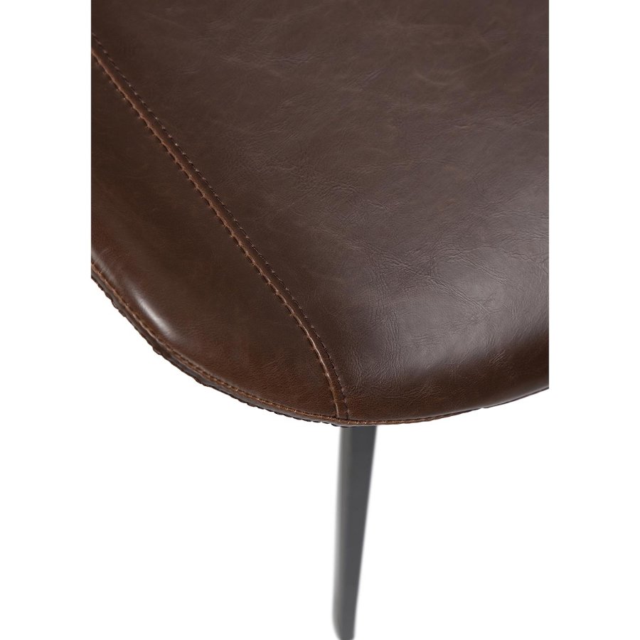 DAN-FORM Hype matbordsstol - vintagebrunt konstläder och svart stl