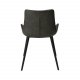 DAN-FORM Hype Esszimmerstuhl – Vintage-Grün-Kunstleder und schwarzer Stahl