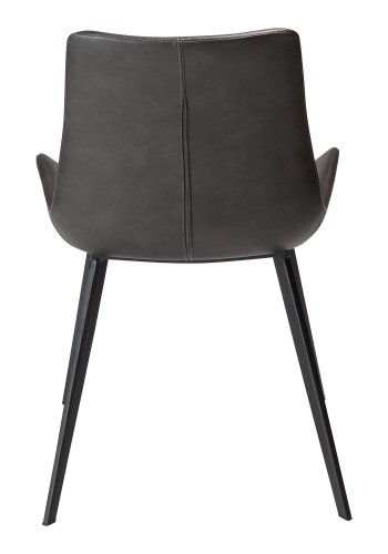 DAN-FORM Hype matbordsstol - vintage gr konstläder och svart stl