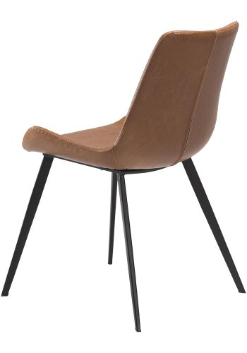 DAN-FORM Hype matbordsstol - vintage ljusbrunt konstläder och svart stl