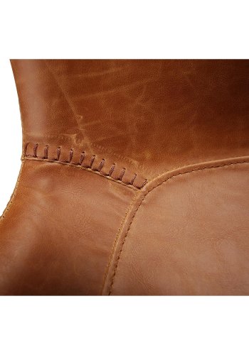 DAN-FORM Hype matbordsstol - vintage ljusbrunt konstläder och svart stl