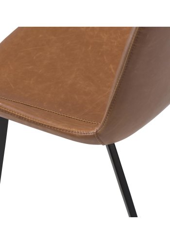 DAN-FORM Hype matbordsstol - vintage ljusbrunt konstläder och svart stl