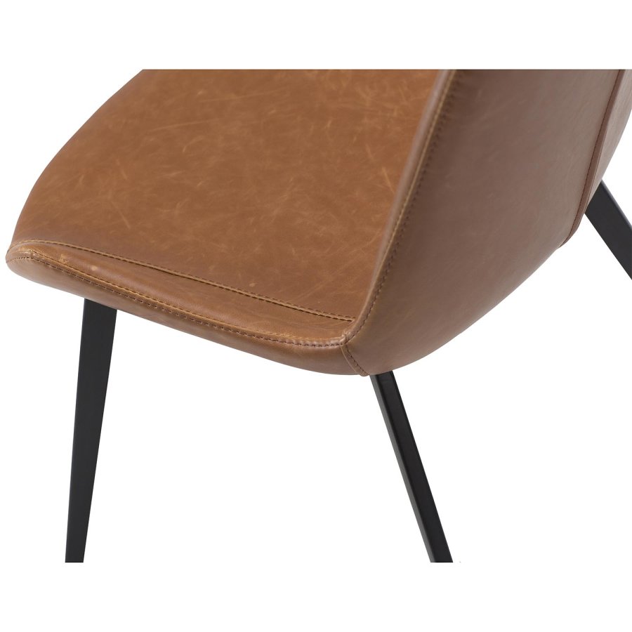 DAN-FORM Hype matbordsstol - vintage ljusbrunt konstläder och svart stl