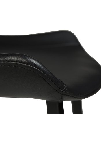 DAN-FORM Hype barstol, m. rygln og fodsttte - sort kunstlder og sort stl