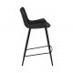 DAN-FORM Hype barstol, m. rygln og fodsttte - sort kunstlder og sort stl