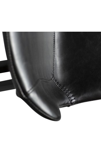 DAN-FORM Hype Barstol, med Ryggstd och Fotstd - Vintage Svart Konstlder och Svart Stl