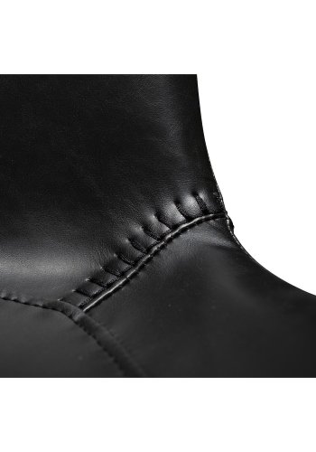 DAN-FORM Hype Barstol, med Ryggstd och Fotstd - Vintage Svart Konstlder och Svart Stl