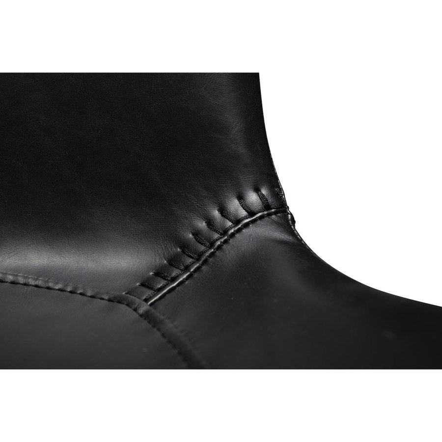 DAN-FORM Hype Barstol, med Ryggstd och Fotstd - Vintage Svart Konstlder och Svart Stl