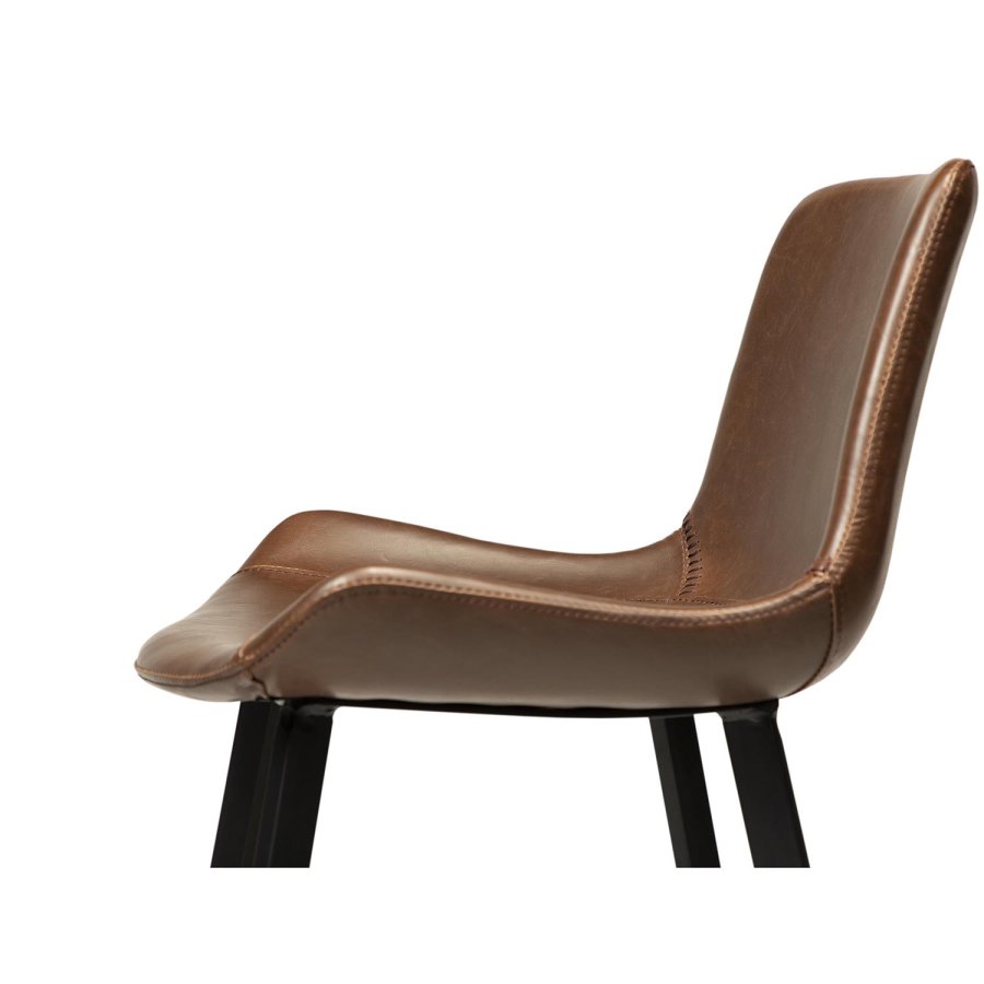 DAN-FORM Hype barkrakk, med ryggsttte og fotsttte - vintage brunt kunstskinn og svart stl