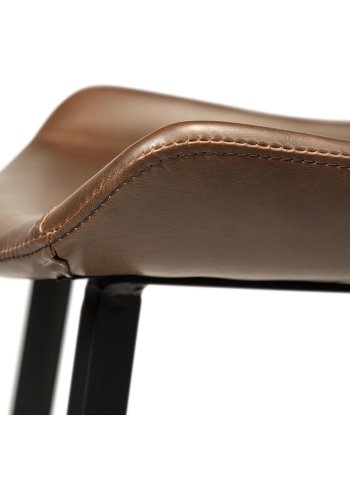 DAN-FORM Hype barkrakk, med ryggsttte og fotsttte - vintage brunt kunstskinn og svart stl