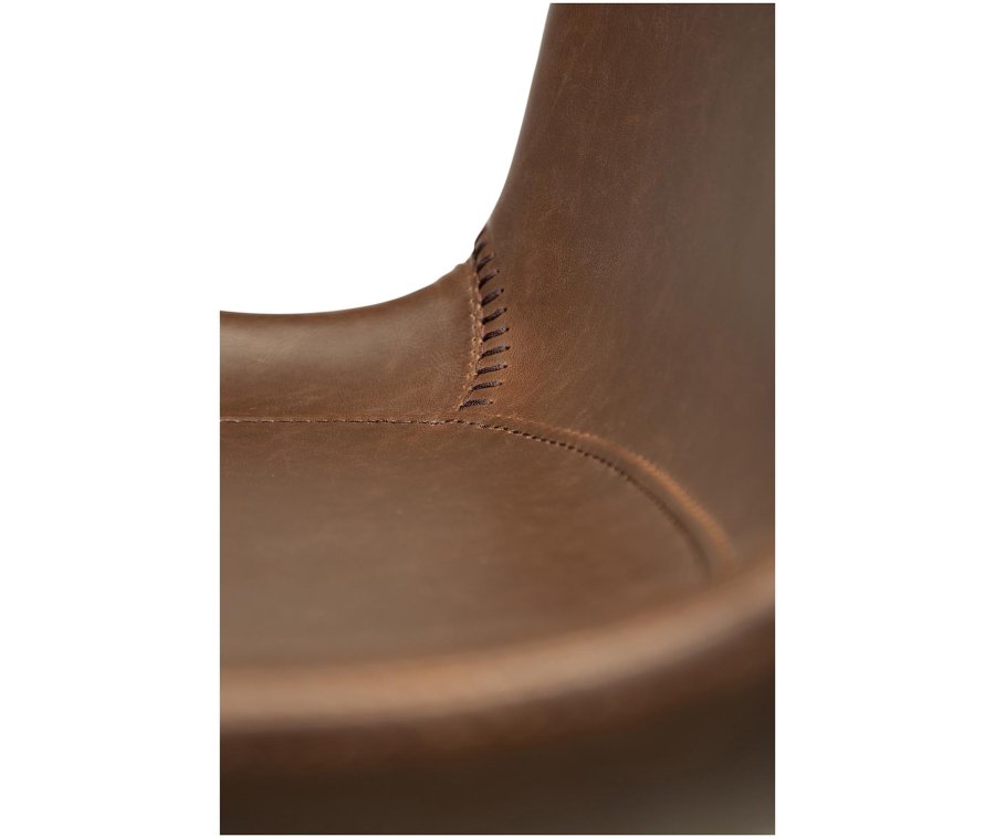 DAN-FORM Hype barkrakk, med ryggsttte og fotsttte - vintage brunt kunstskinn og svart stl