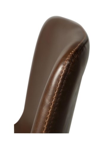 DAN-FORM Hype barkrakk, med ryggsttte og fotsttte - vintage brunt kunstskinn og svart stl