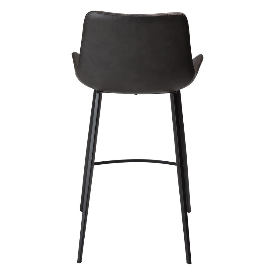 DAN-FORM Hype barkrakk, med ryggsttte og fotsttte - vintage grtt kunstskinn og svart stl