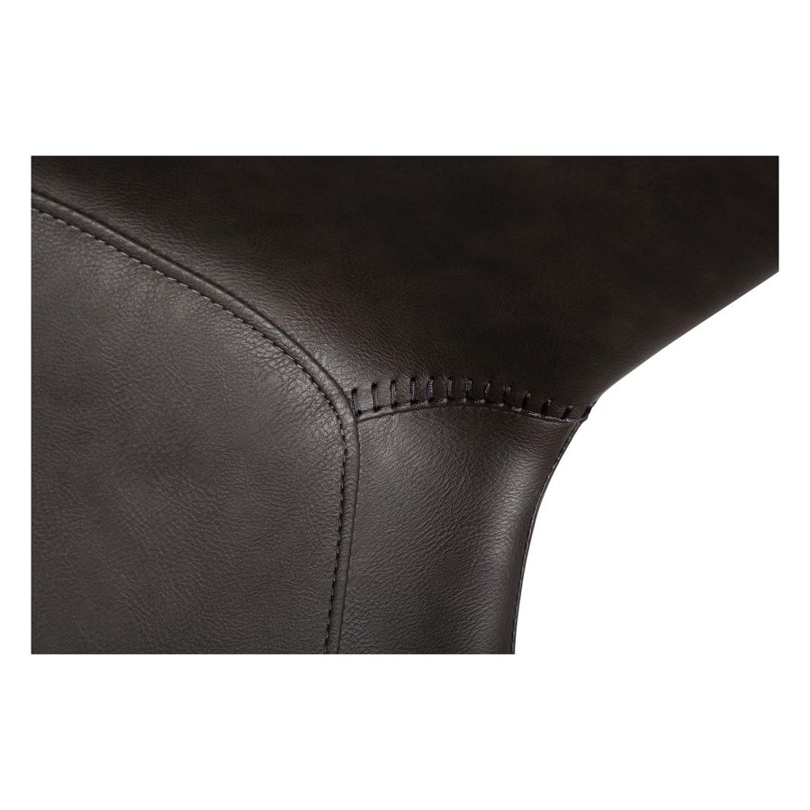 DAN-FORM Hype barkrakk, med ryggsttte og fotsttte - vintage grtt kunstskinn og svart stl