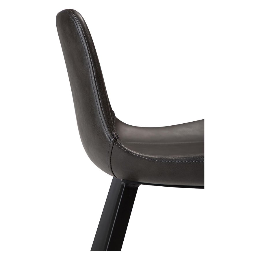 DAN-FORM Hype barkrakk, med ryggsttte og fotsttte - vintage grtt kunstskinn og svart stl