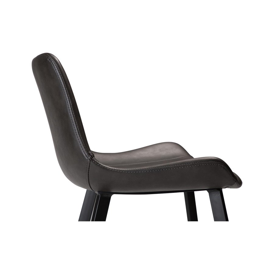 DAN-FORM Hype barkrakk, med ryggsttte og fotsttte - vintage grtt kunstskinn og svart stl