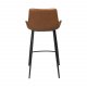 DAN-FORM Hype barstol, m. rygln og fodsttte - lysebrun kunstlder og sort stl