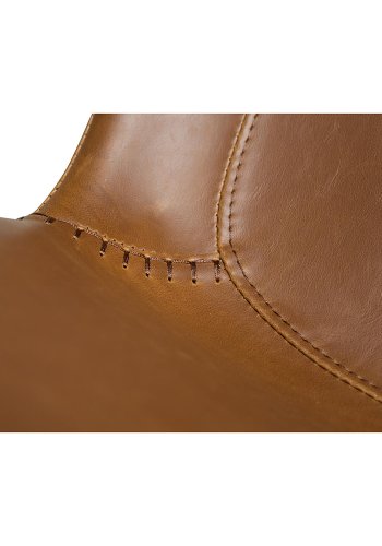 DAN-FORM Hype barstol, m. rygln og fodsttte - lysebrun kunstlder og sort stl