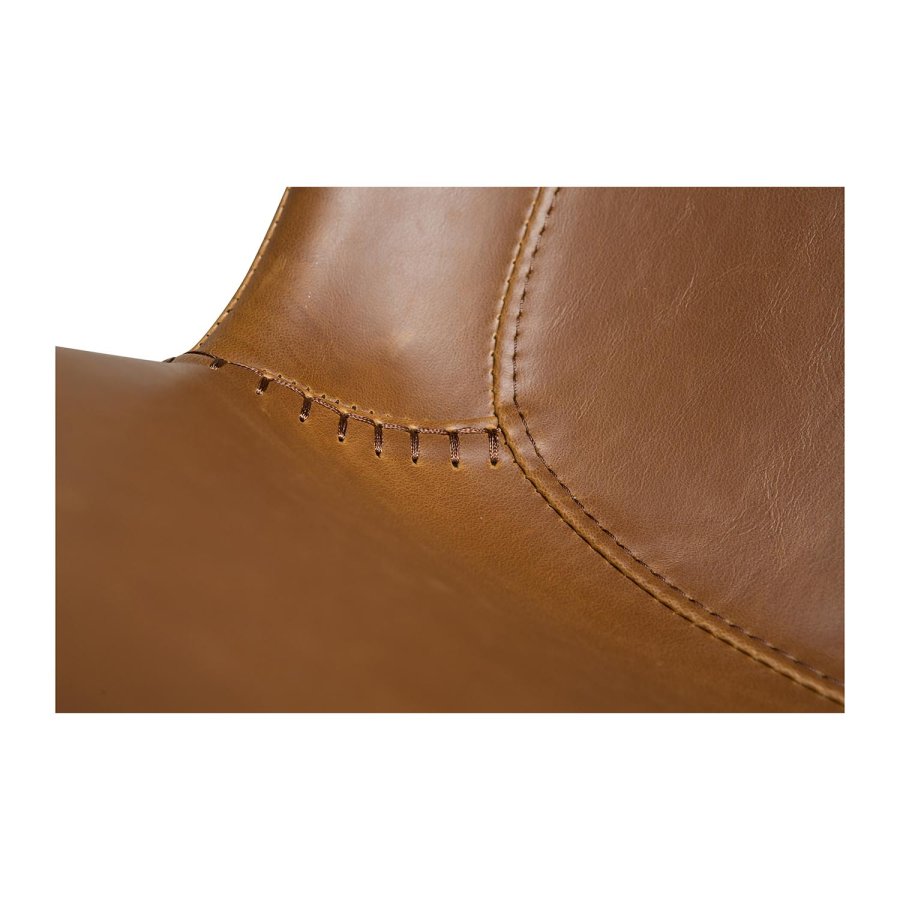 DAN-FORM Hype barstol, m. rygln og fodsttte - lysebrun kunstlder og sort stl