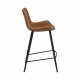 DAN-FORM Hype barstol, m. rygln og fodsttte - lysebrun kunstlder og sort stl