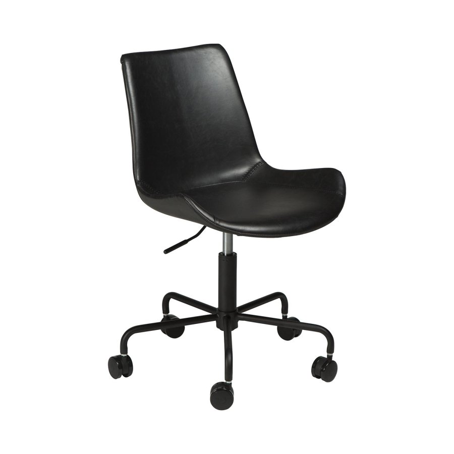 DAN-FORM Hype kontorsstol - vintage svart konstläder och svart stl