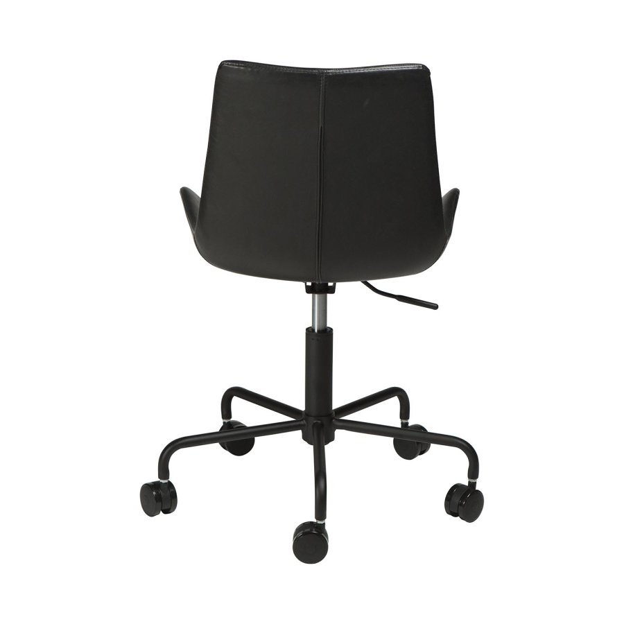 DAN-FORM Hype kontorsstol - vintage svart konstläder och svart stl