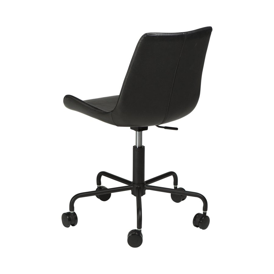 DAN-FORM Hype kontorsstol - vintage svart konstläder och svart stl