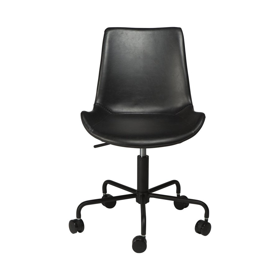 DAN-FORM Hype kontorsstol - vintage svart konstläder och svart stl