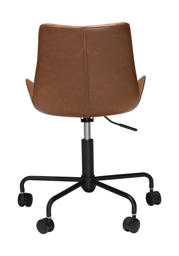 DAN-FORM Hype kontorsstol - vintage ljusbrunt konstläder och svart stl