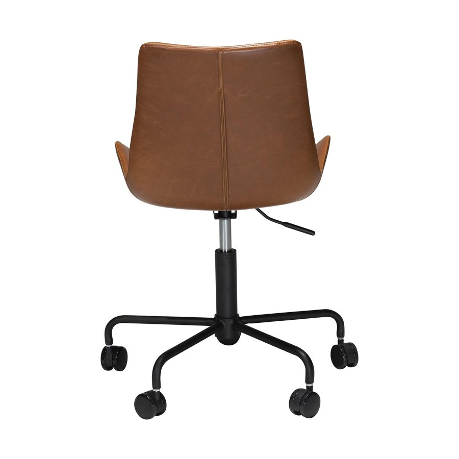 DAN-FORM Hype kontorsstol - vintage ljusbrunt konstläder och svart stl