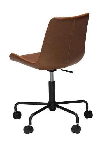 DAN-FORM Hype kontorsstol - vintage ljusbrunt konstläder och svart stl