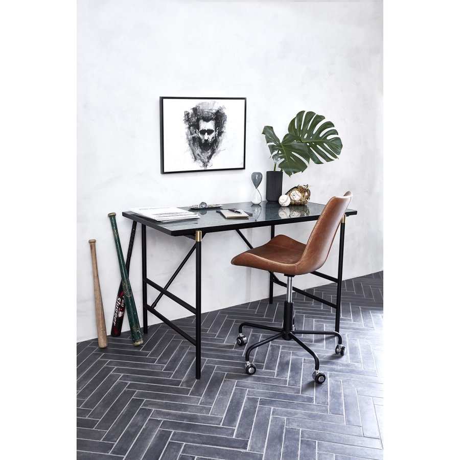 DAN-FORM Hype kontorsstol - vintage ljusbrunt konstläder och svart stl