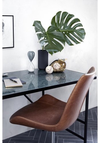 DAN-FORM Hype kontorsstol - vintage ljusbrunt konstläder och svart stl