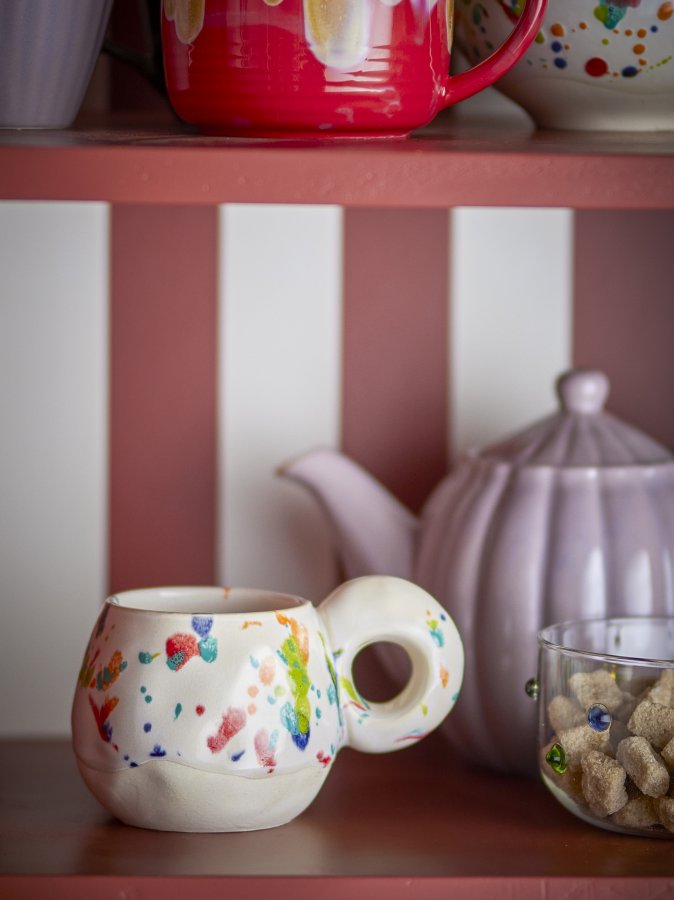 BLOOMINGVILLE Freckles Tasse, Rot, Steingut (T10xH9 cm, 4er Set)